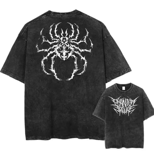Gofret Wear Spi Tasarımlı Yıkamalı Oversize T-shirt