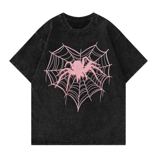 Gofret Wear Spider Love Yıkamalı Oversize T-shirt