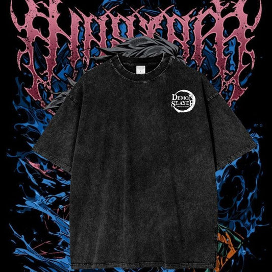 Gofret Wear Demon Slayer New 1 Yıkamalı Oversize T-shirt