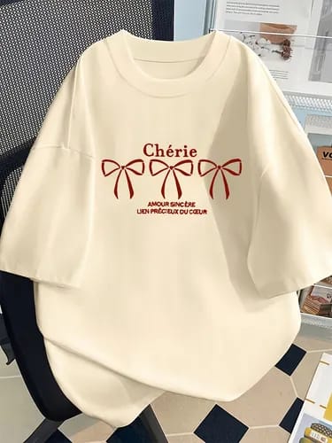 Gofret Wear Cherie Beyaz Unisex Oversize T-shirt