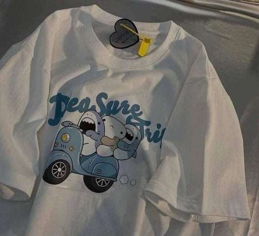 Gofret Wear Rider Beyaz Unisex Oversize T-shirt
