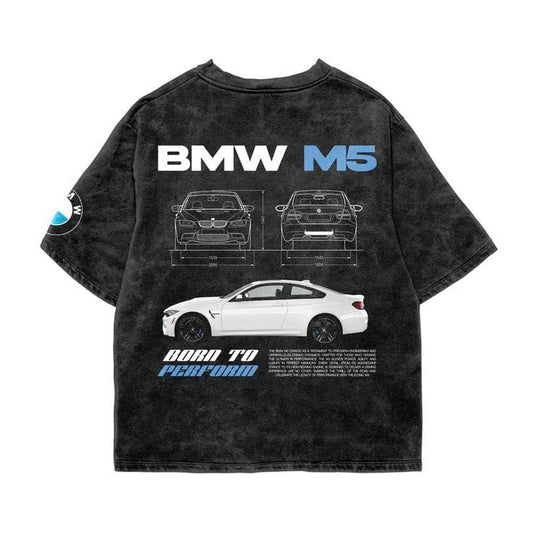 Gofret Wear Sırt Baskılı M5 Yıkamalı Oversize T-shirt