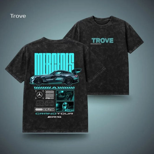 Gofret Wear Trove Sırt Baskılı Yıkamalı Oversize T-shirt