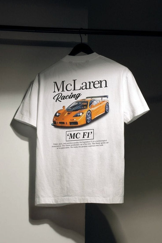 Gofret Wear McLaren Beyaz Unisex Oversize T-shirt