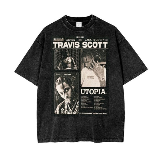 Gofret Wear Travıs Scott Yıkamalı Oversize T-shirt