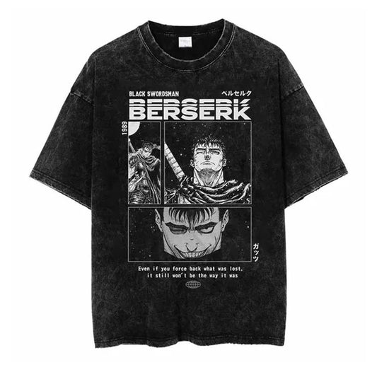 Gofret Wear Berserk Katman Yıkamalı Oversize T-shirt