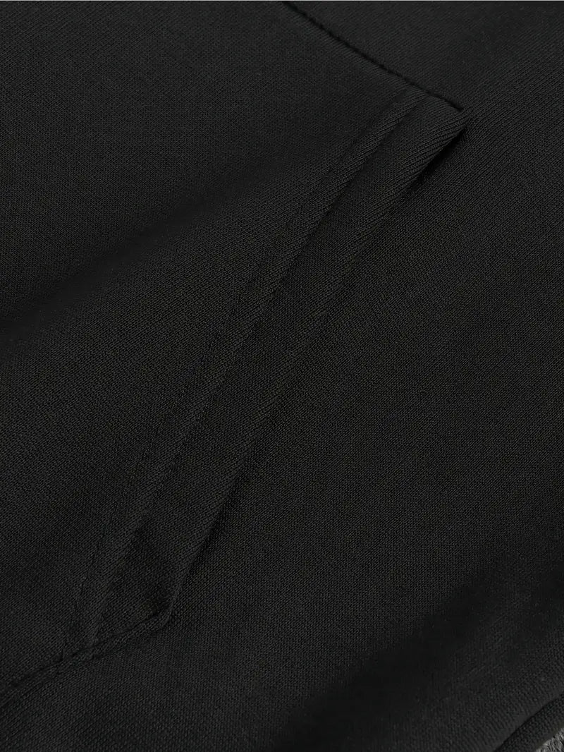 Düz Siyah Unisex Oversize Katana Baskılı Sweatshirt