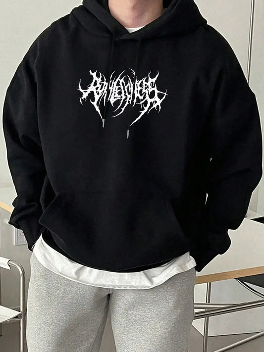 Düz Siyah Unisex Oversize Grafiti Sweatshirt