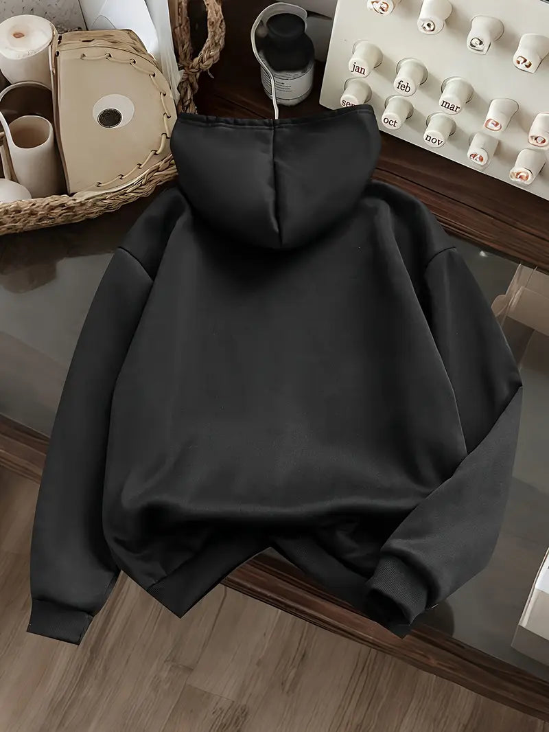 Siyah Unisex Oversize STEM Desenli Sweatshirt