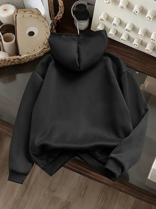 Siyah Unisex Oversize STEM Desenli Sweatshirt