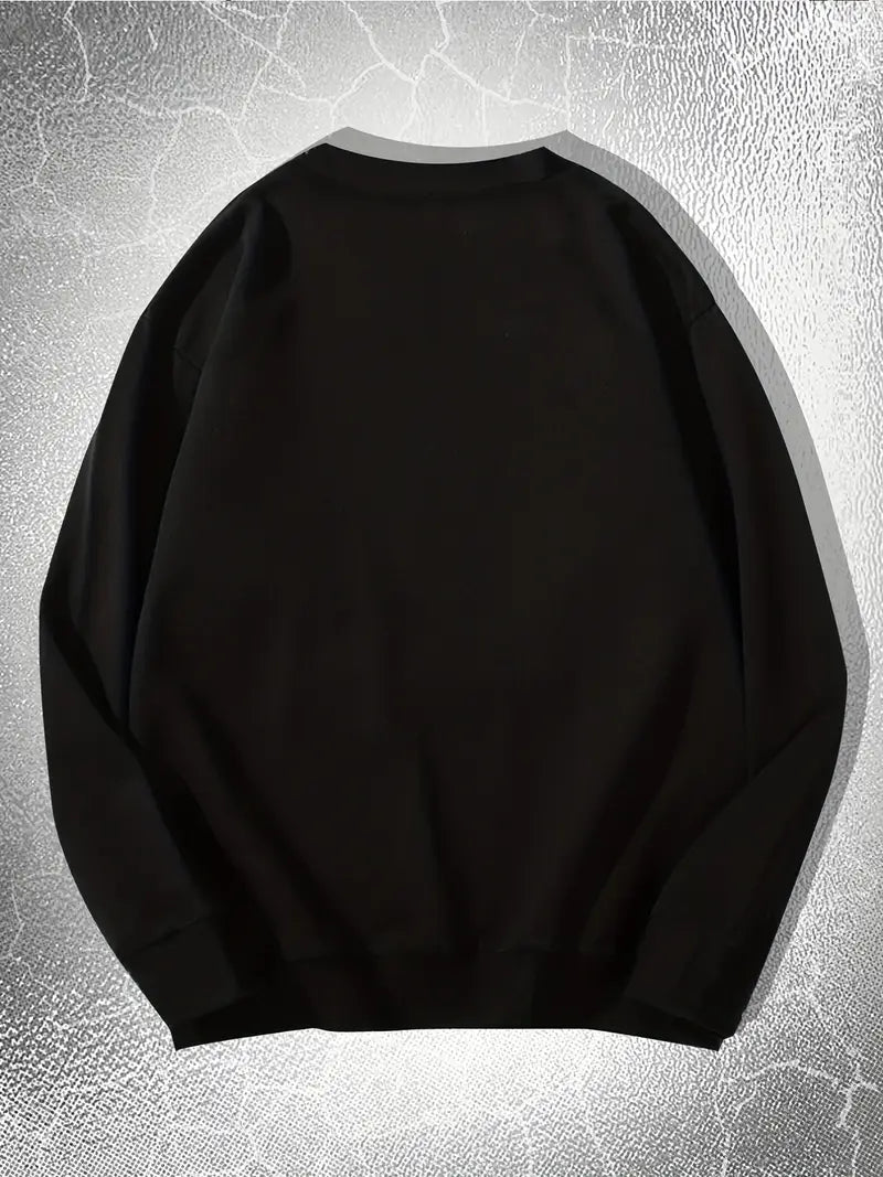 Siyah Unisex Oversize skelet & Diken Baskılı Sweatshirt