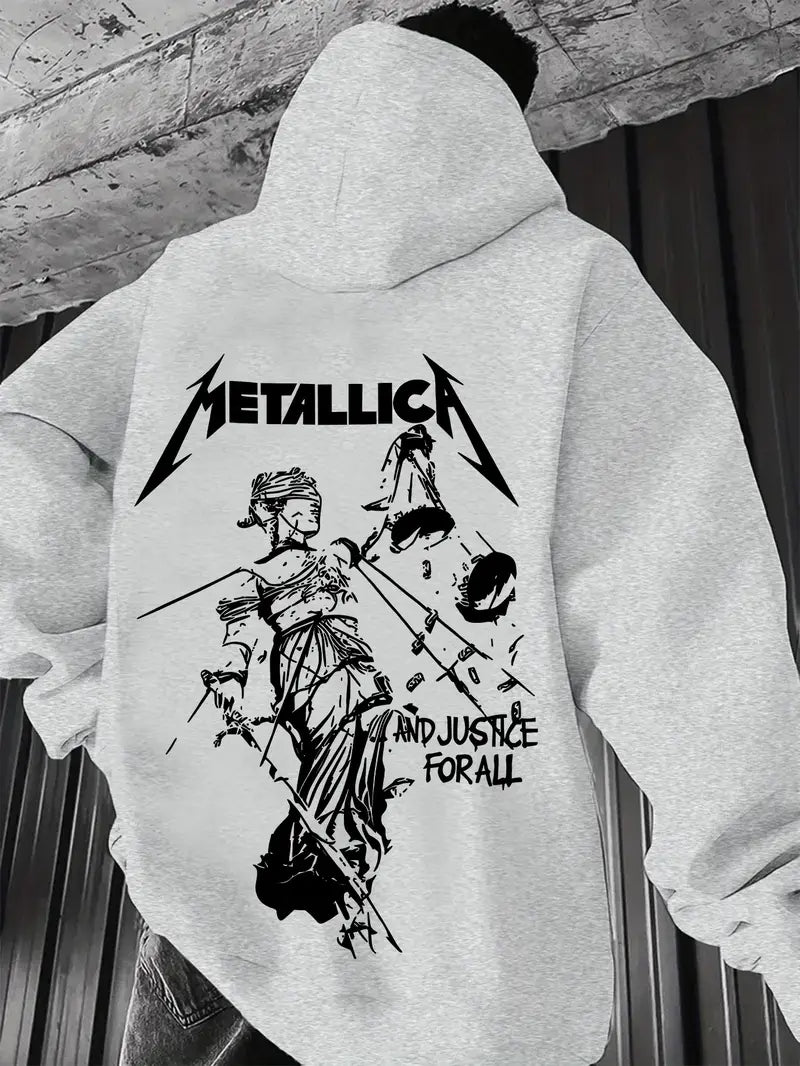 Gri Unisex Oversize Metallica Sweatshirt