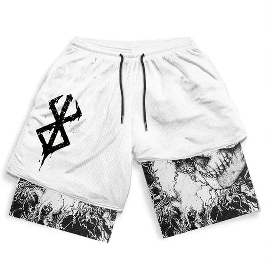 Anime Berserk Streetwear Beyaz Şort