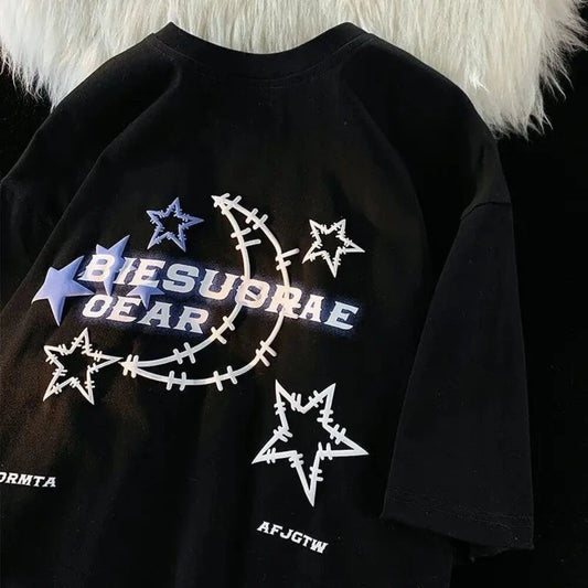 Siyah Unisex Sırt Baskılı Biesuorae Oear T-Shirt