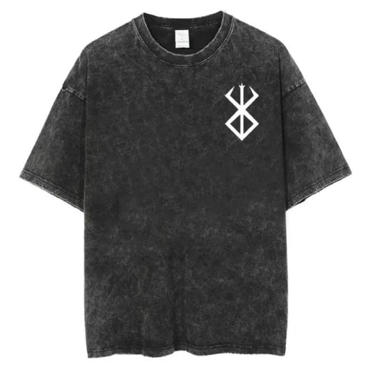 Anime Berserk : Guts Yıkamalı Kumaş (Unisex) Oversize T-Shirt