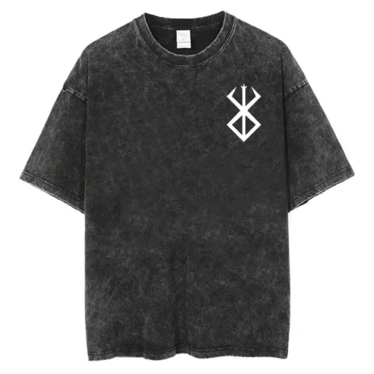 Anime Berserk : Guts Yıkamalı Kumaş (Unisex) Oversize T-Shirt