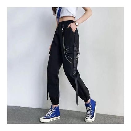 Streetwear Siyah Kargo Pantolon