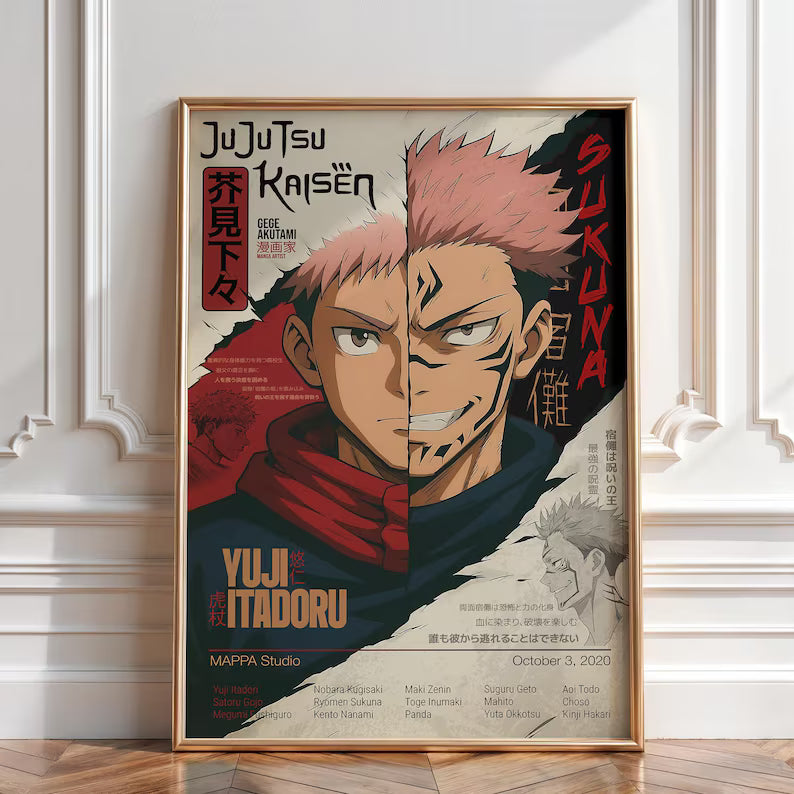 Anime Jujutsu Kaisen Itadoru Yuji Tablo